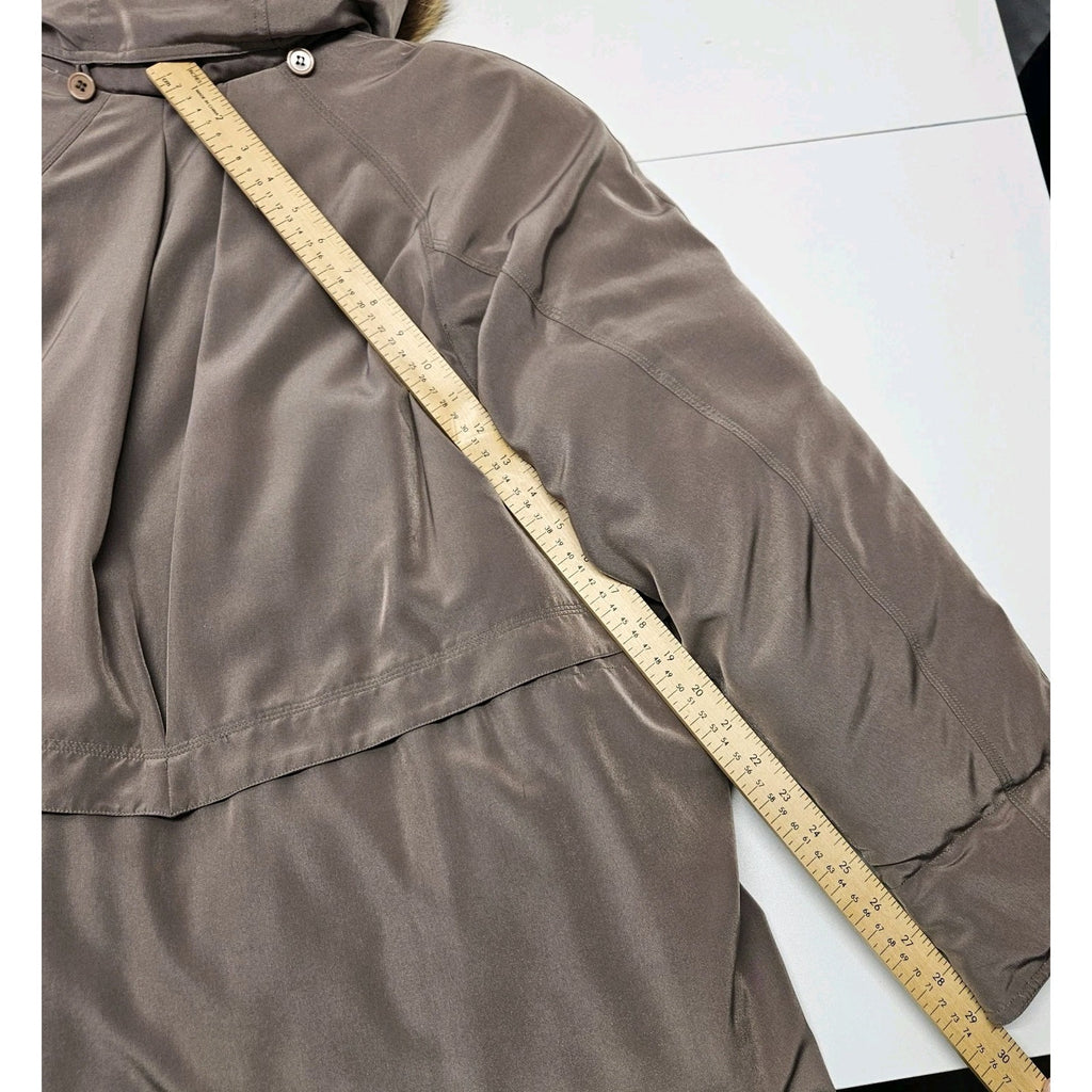 Platinum Utex Women’s Removable Faux Fur Hood Quilted Long Coat Parka