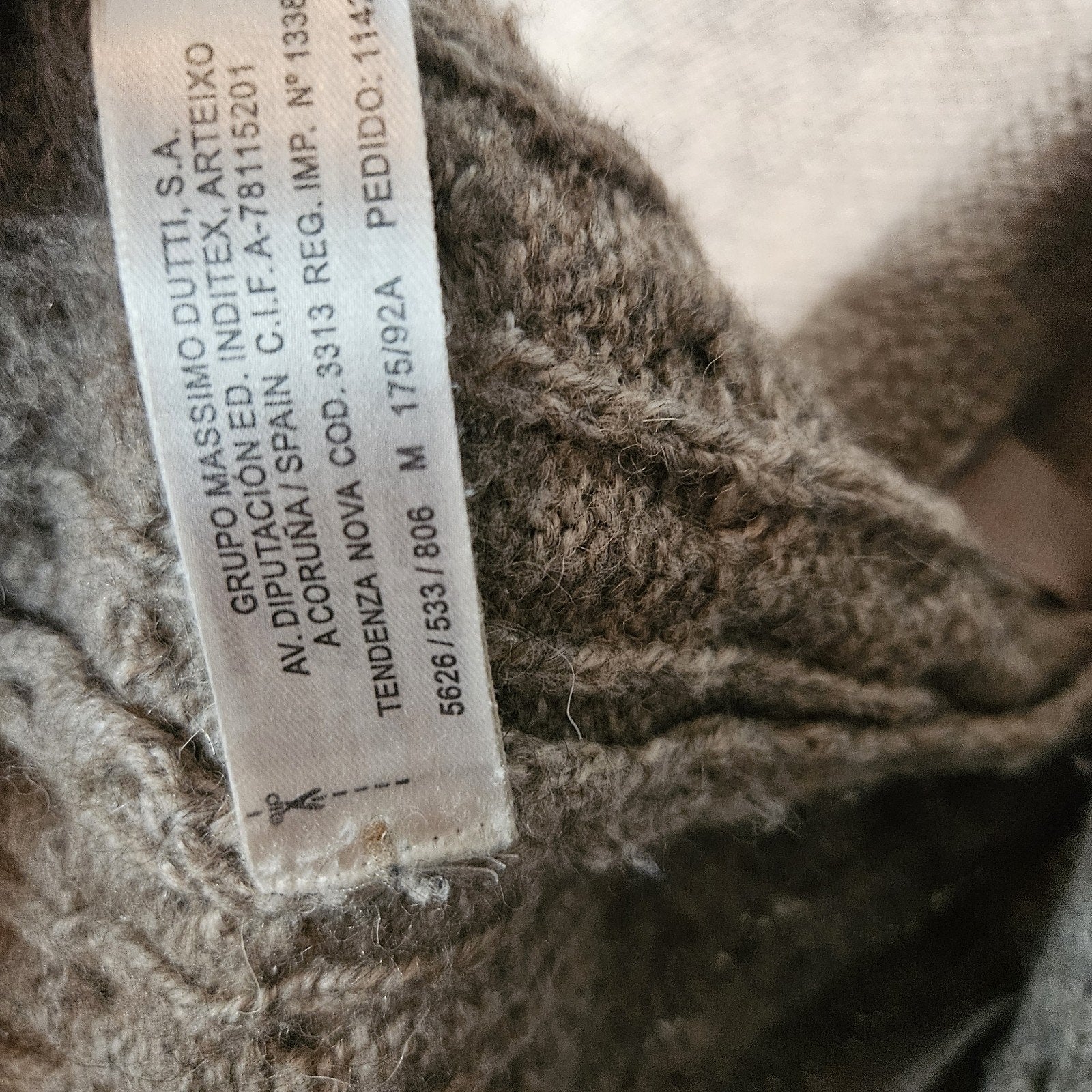 Massimo Dutti Alpaca Wool Ruffle Tie-Front Cardigan Sweater Gray Brown Size M/32