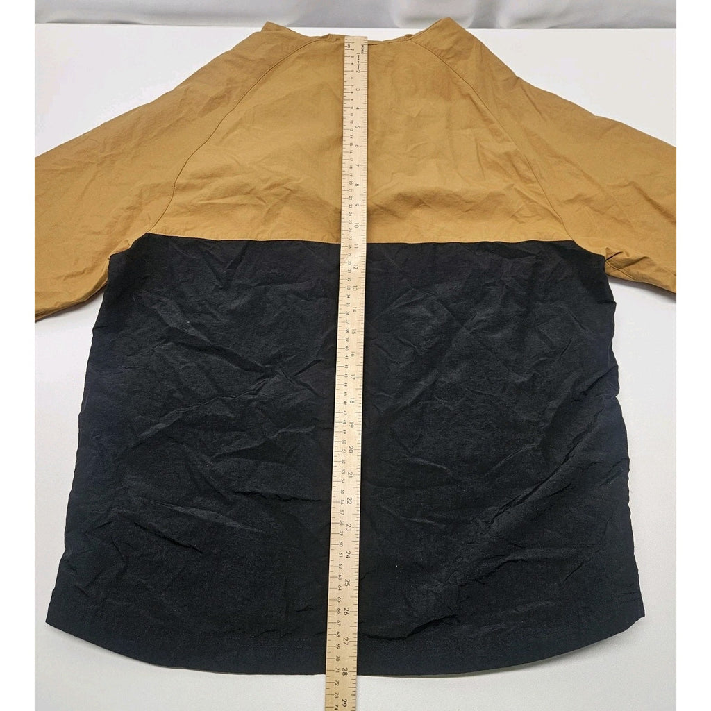 Timberland Unisex Med Anorak Windbreaker Black Tan Hooded Lightweight Streetwear