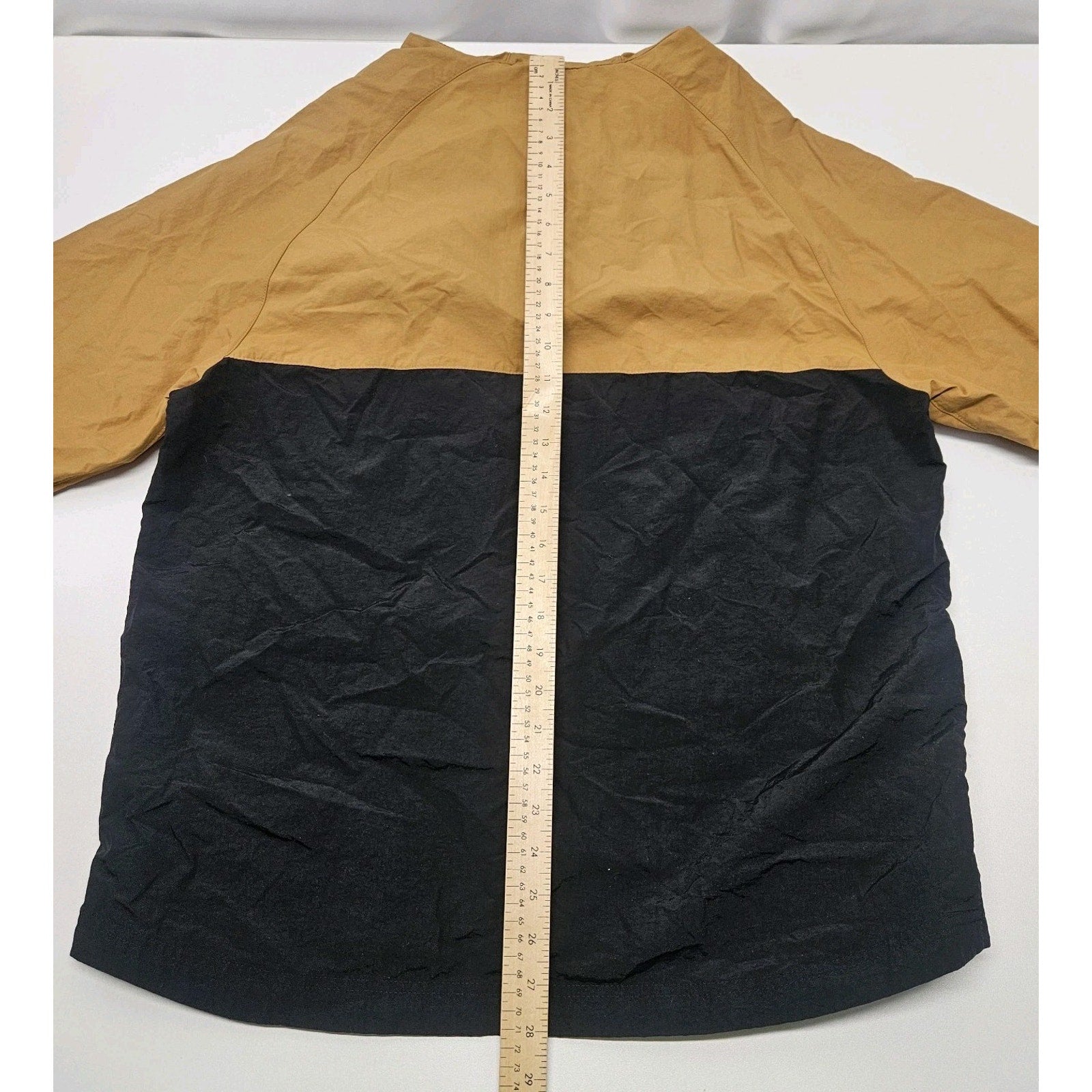 Timberland Unisex Med Anorak Windbreaker Black Tan Hooded Lightweight Streetwear