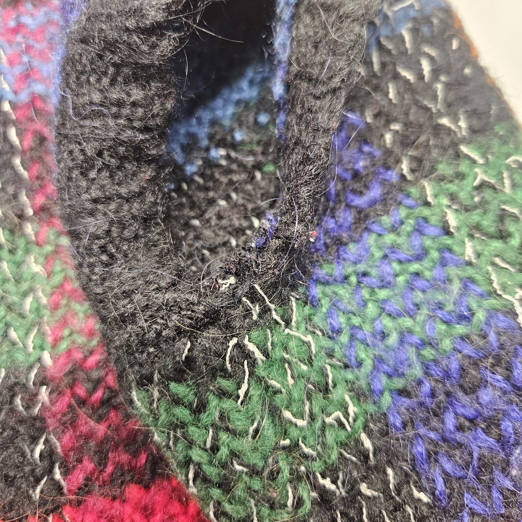 Vtg 80s Colorful Academia Knit Sweater Vest Dark Preppy Size Medium