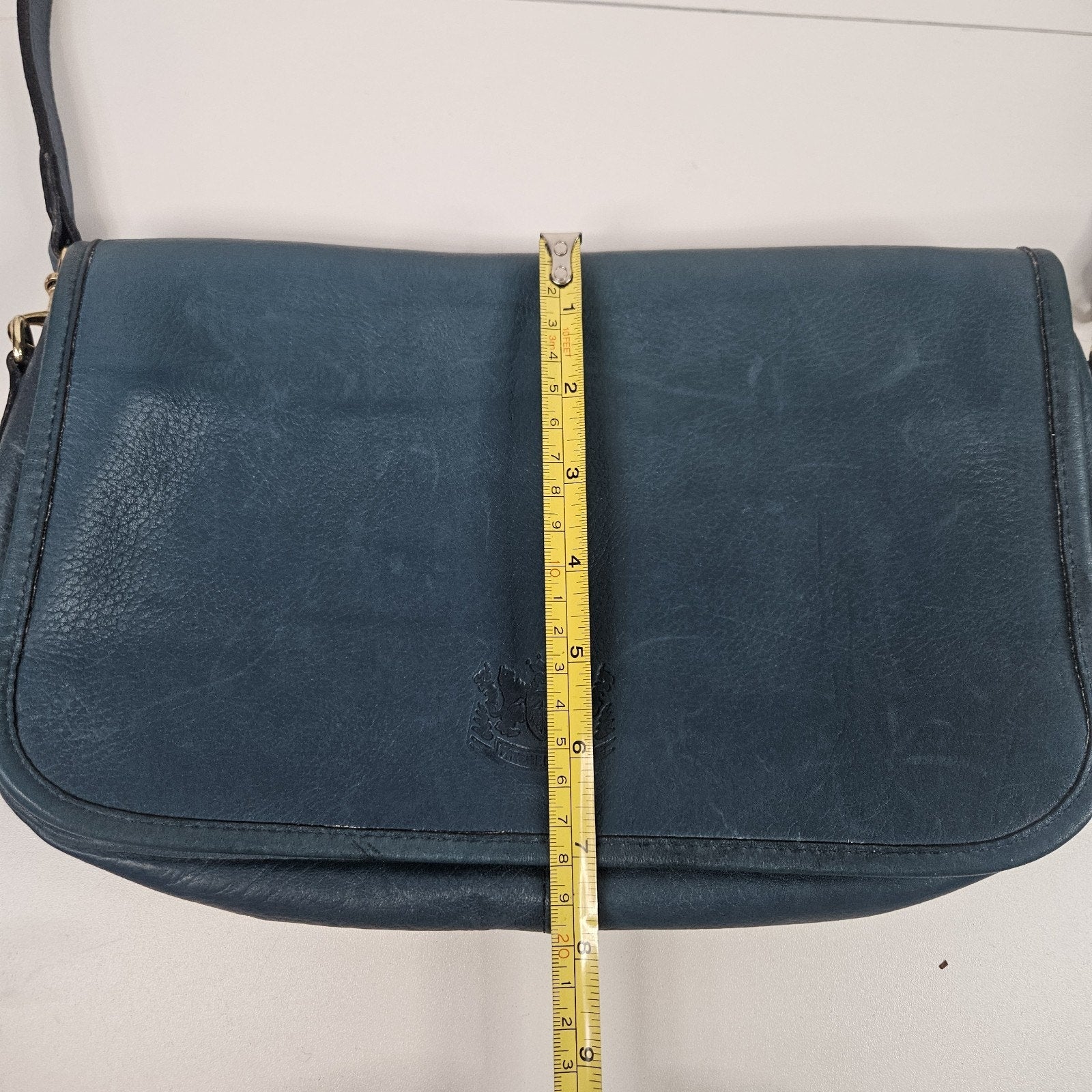 Vintage Mitchell USA Leather Shoulder Bag Purse Blue Classic Handbag