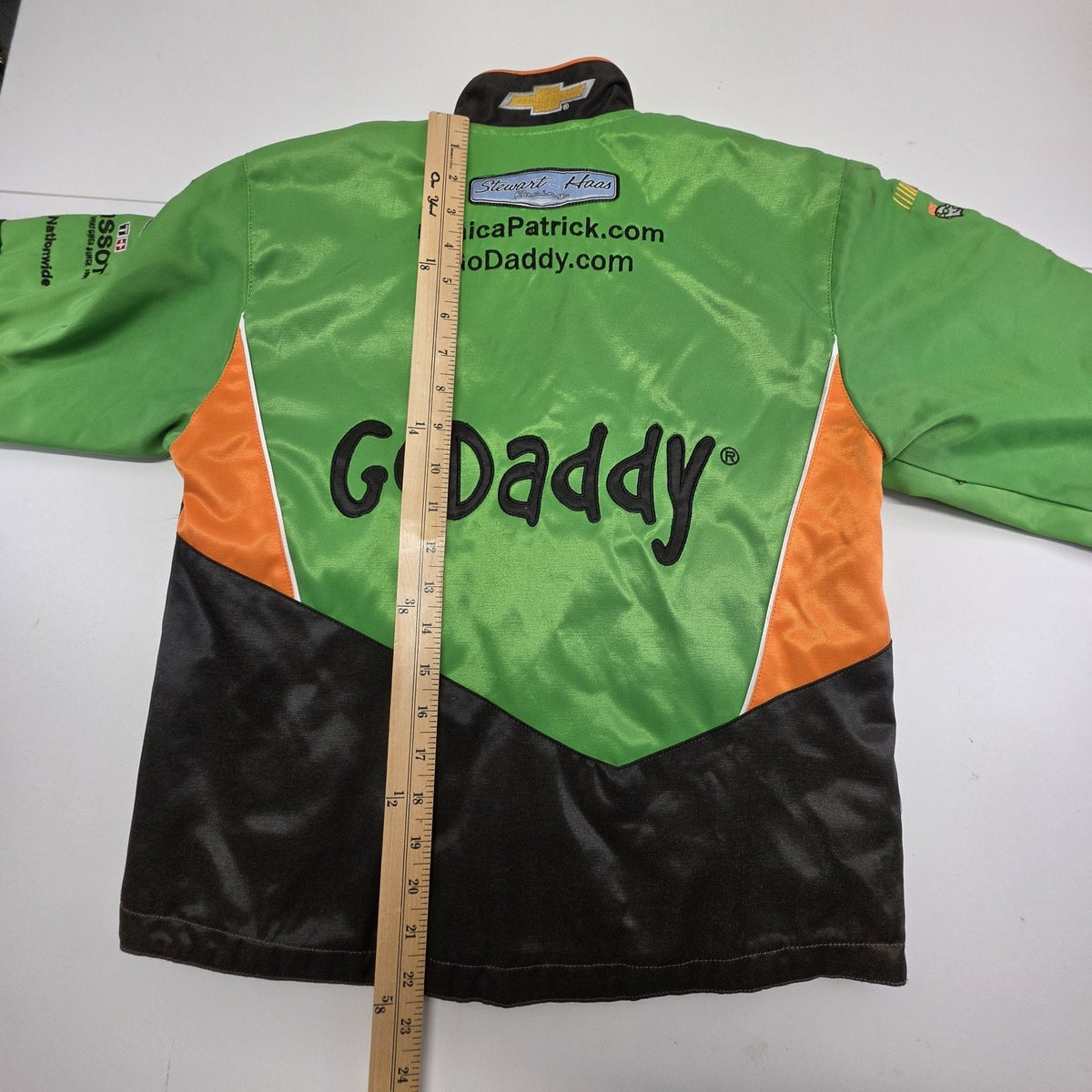 Vintage Go Daddy Nascar Racing Jacket Danica Patrick Kid SM Black Green Chase NWT