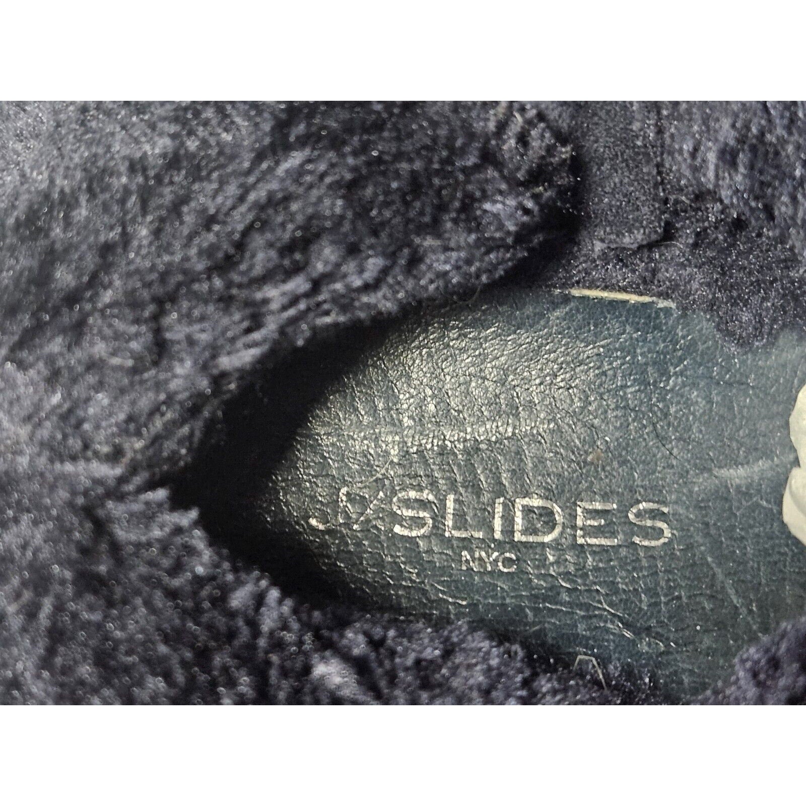 J/Slides NYC Navy Blue Suede Leather Platform Boots Size 7 Zipper Boot Shoes