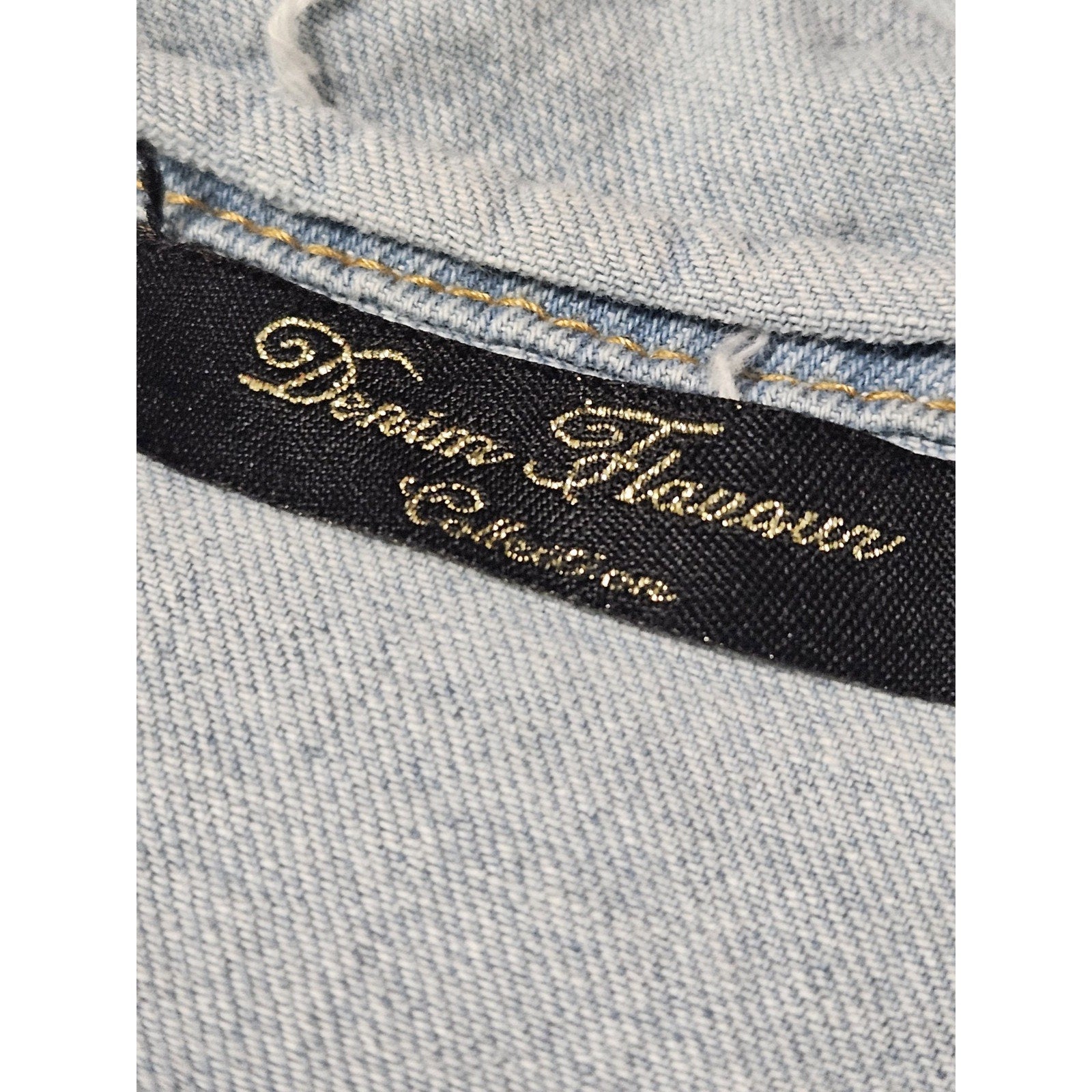 Denim Flavour Collection Womens Distressed Denim Shirt Small Oversized Long