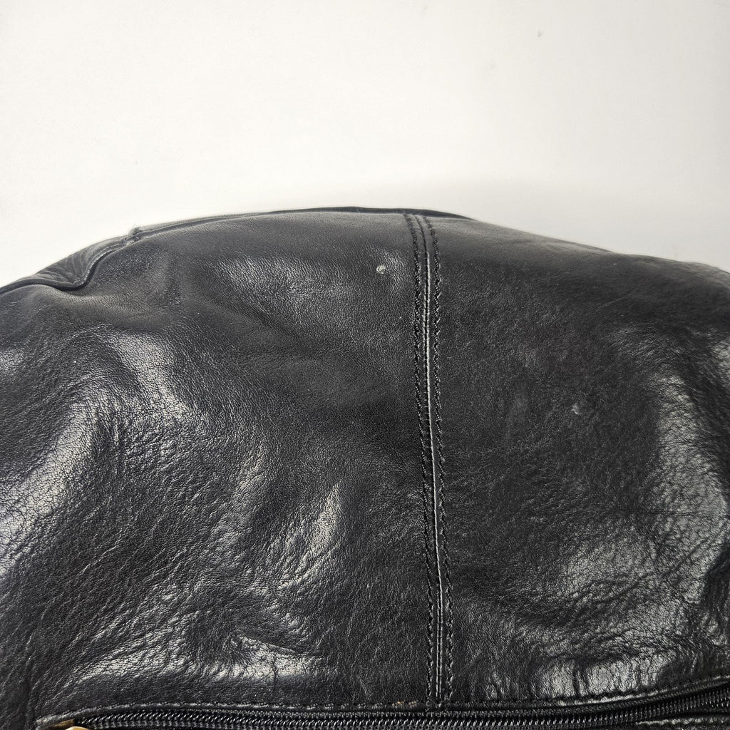 Stone Mountain Claudette Satchel Black Leather Shoulder Bag Purse Hobo Bag