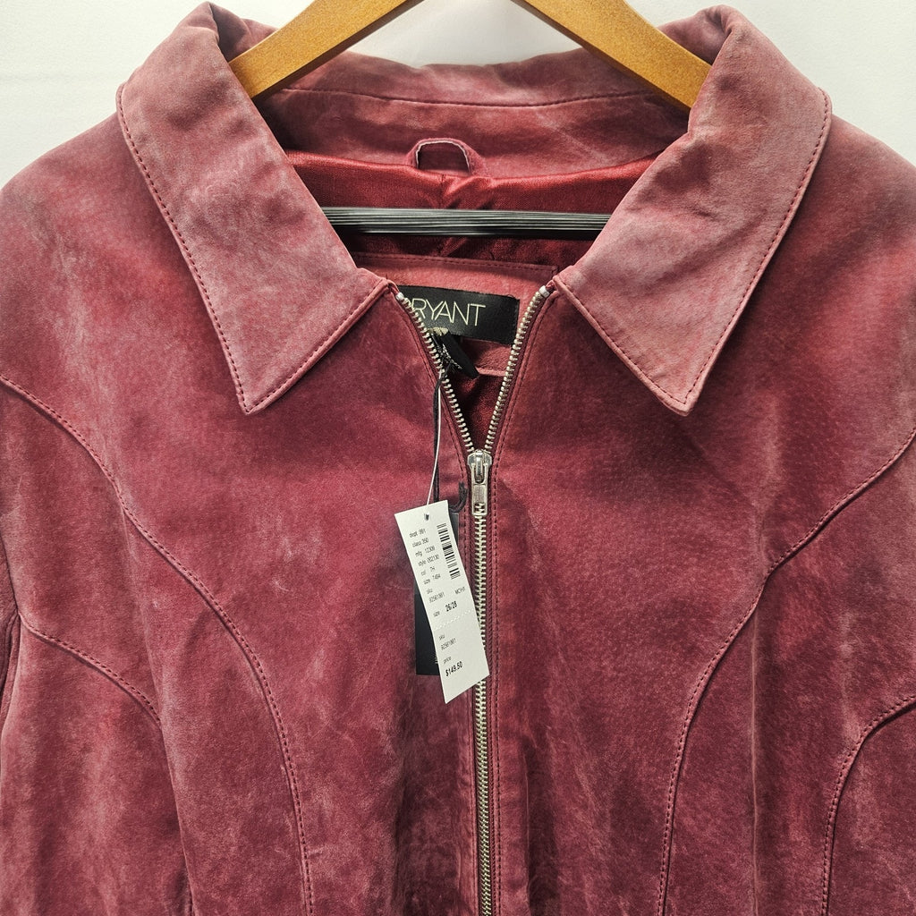 Nwt Lane Bryant Moto Jacket Womens Plus Pink Suede Zip Front Pockets 24/26 3X