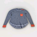 Zaket & Plover Merino Wool Blend Crewneck Blue Striped Sweater Size Medium