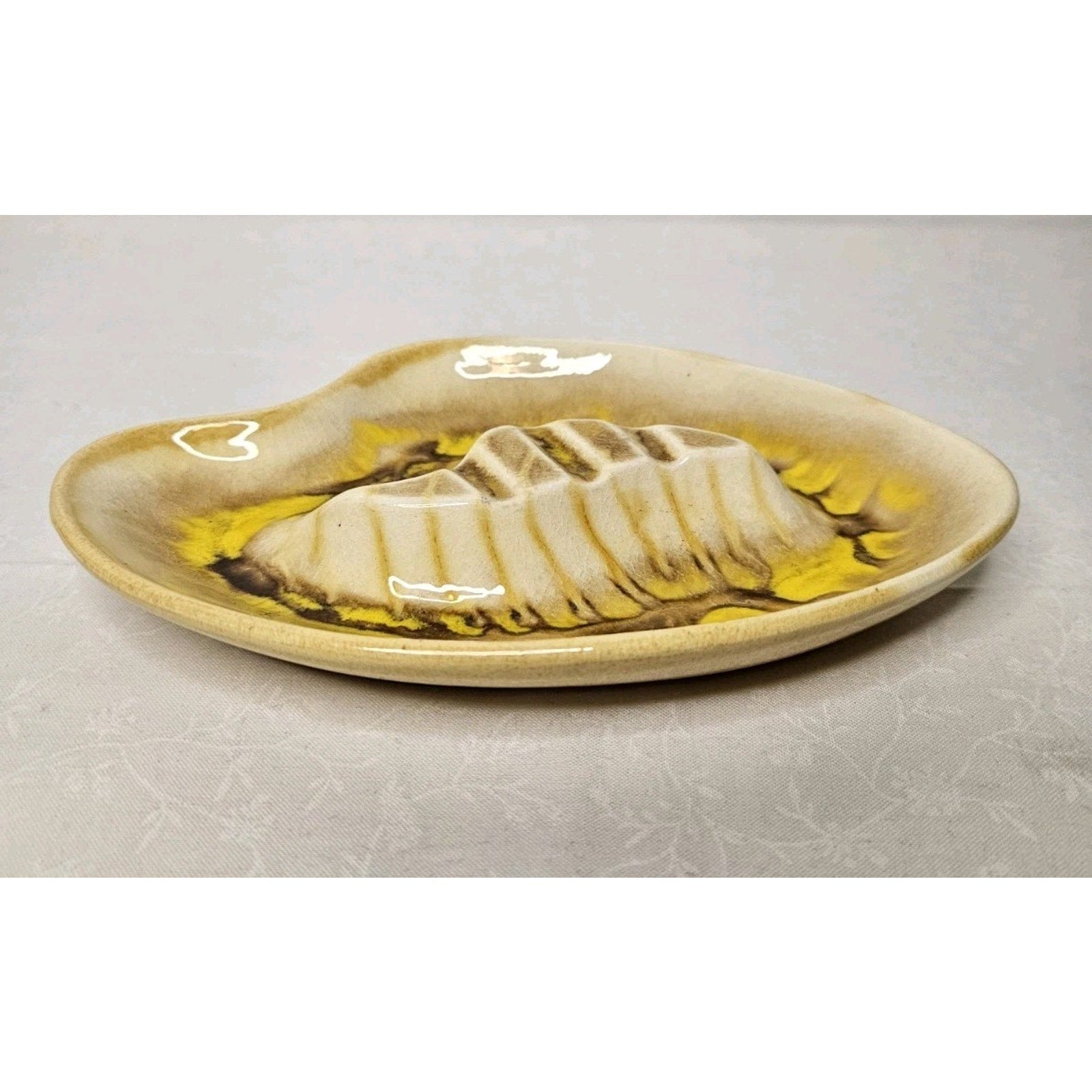 Mid Century Ceramic Ashtray Maddux Of California Handcrafted Art Pottery Yellow