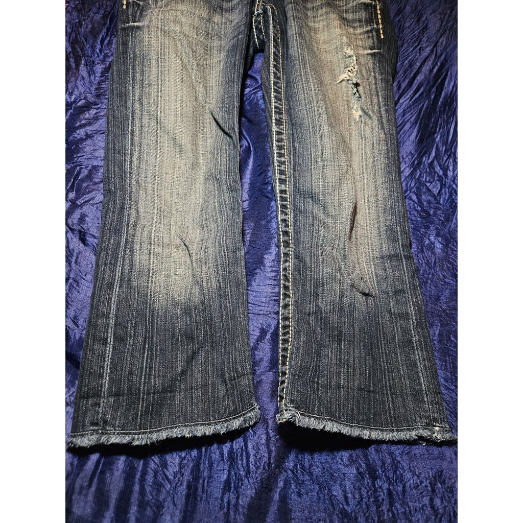 BKE Sabrina cropped jeans womens stretch denim distressed size 25 (2) L 23.5"