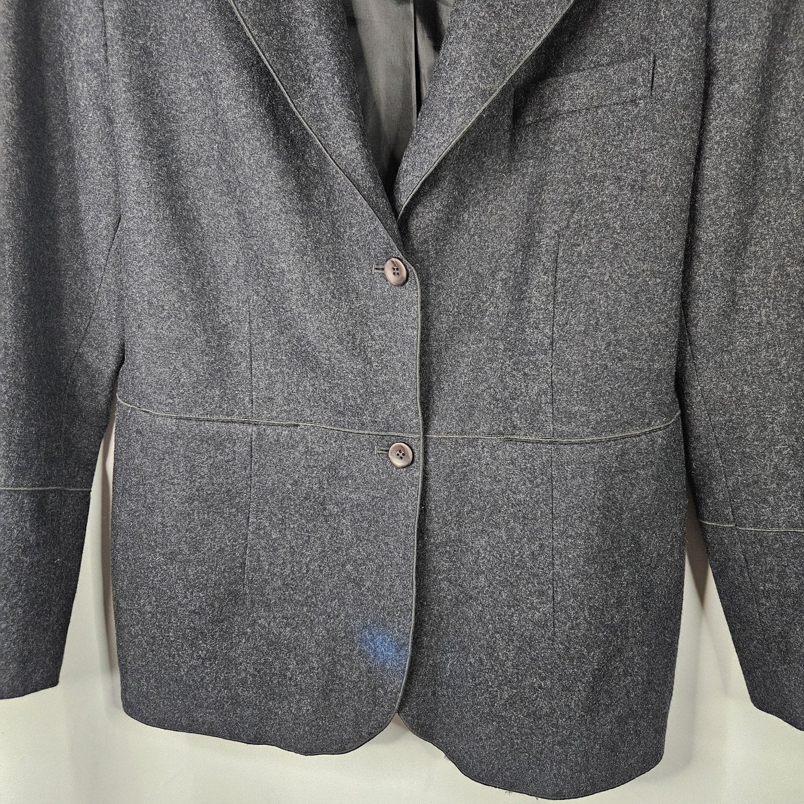 Vintage Harve Benard Wool Blend Suit Jacket Coat Blazer Gray Button Womens 16