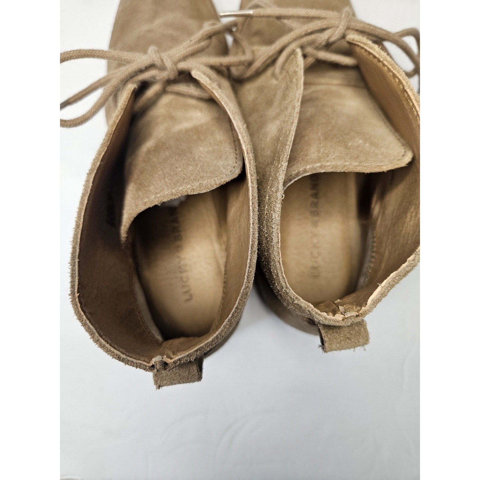 Lucky Brand Boots Womens 8.5 M Garboh Chukka Booties Brown Leather Lace Up Cuban