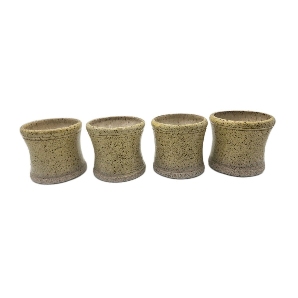 Studio Pottery Stoneware Speckled Glaze Pottery Mug Set Of 4 - 6.8 Oz Signed