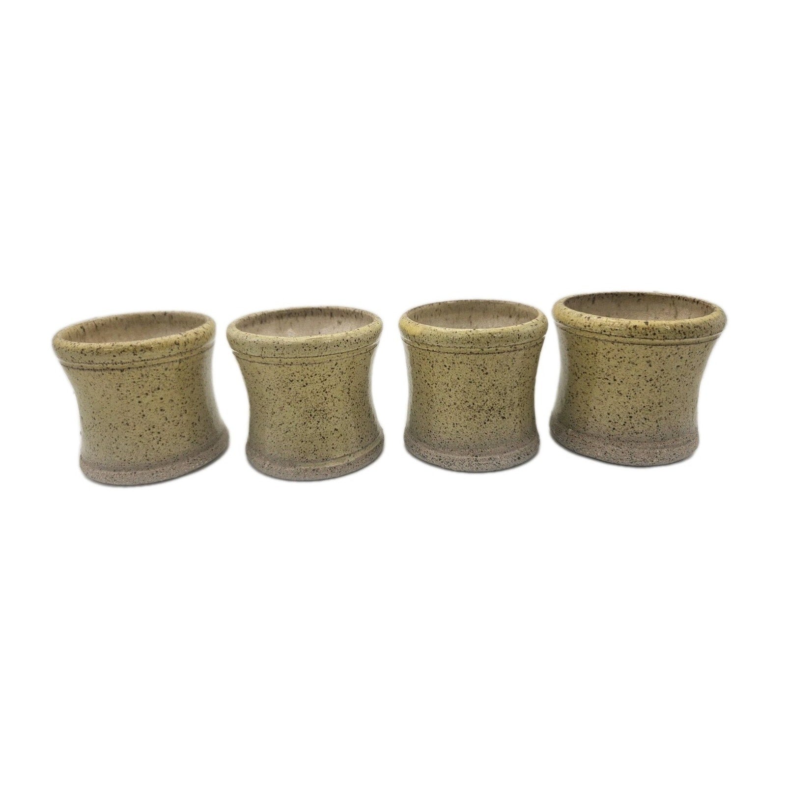 Studio Pottery Stoneware Speckled Glaze Pottery Mug Set Of 4 - 6.8 Oz Signed
