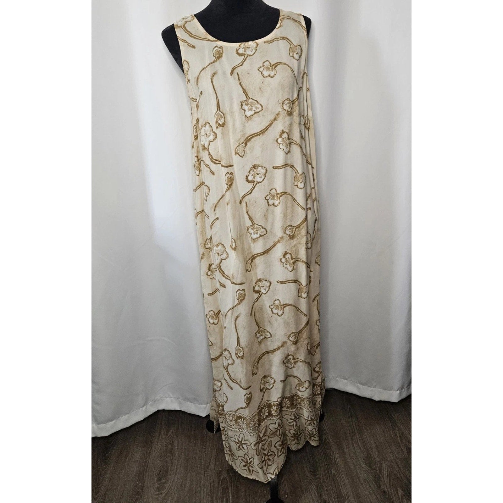 Vintag OutFit JPR Maxi Dress Womens Long Embroidered Detail Side Slit Medium