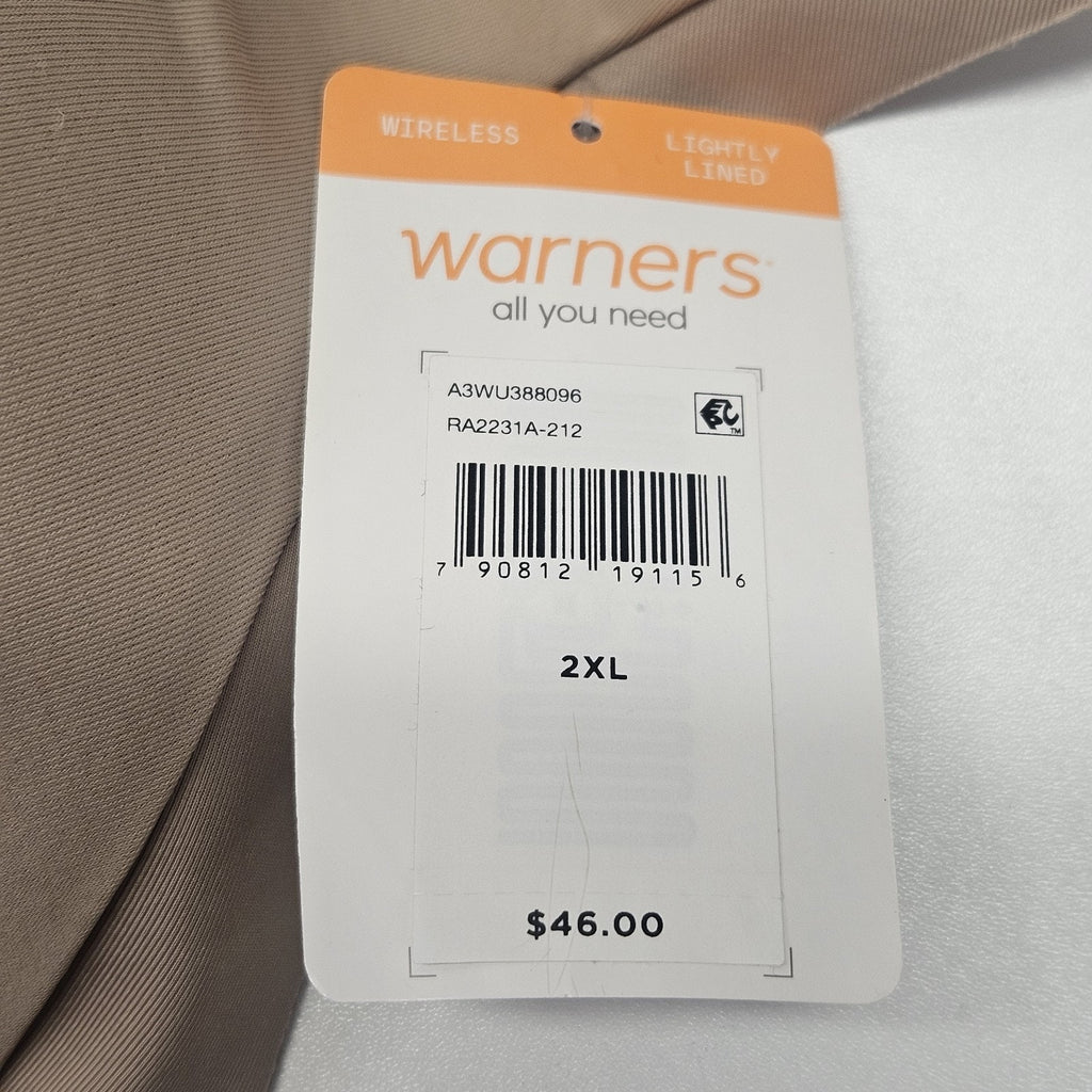 Warner’s Women Wireless With Lift Beige Bra Size 2XL Style 2231 Beige Color