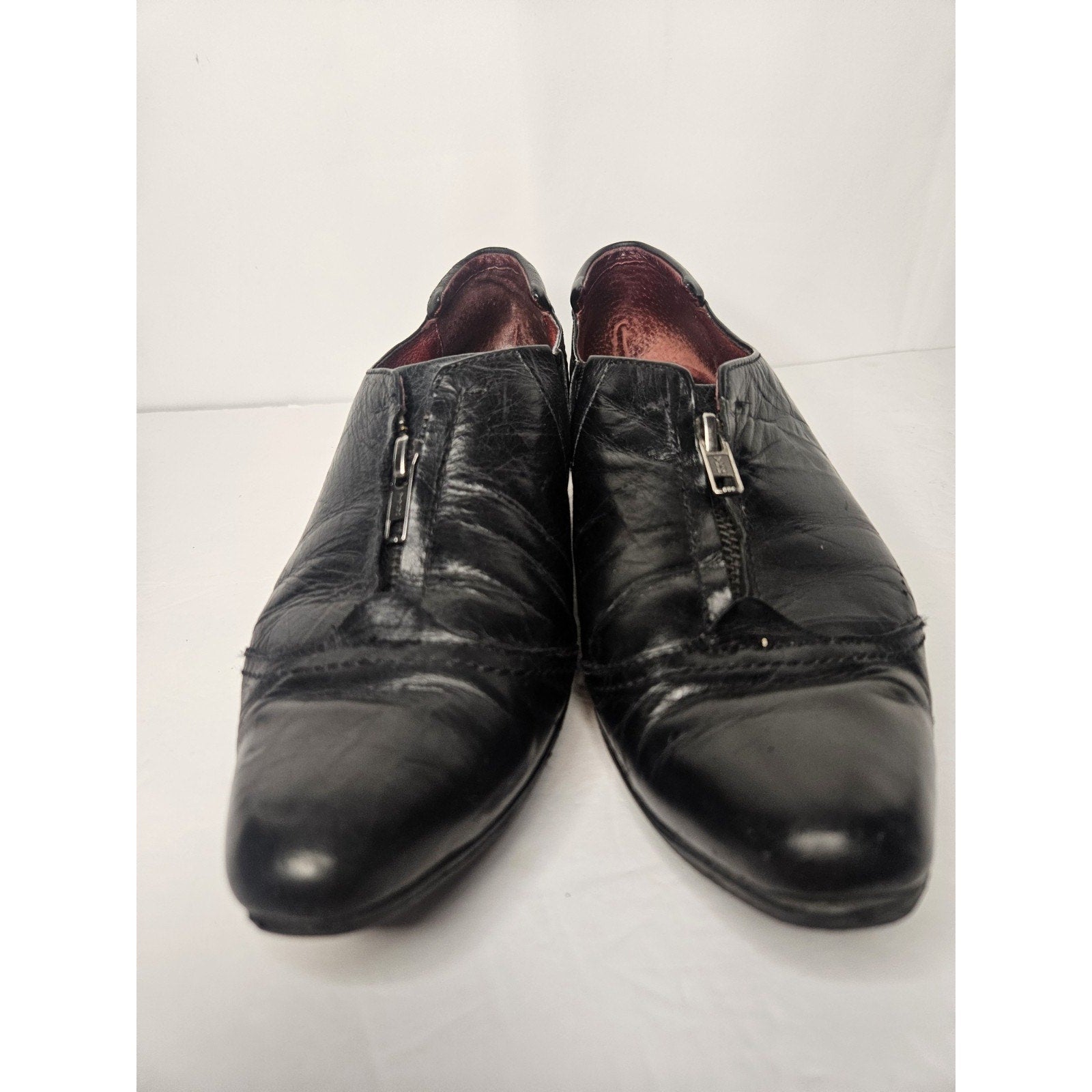 Josef Seibel Black leather Booties Front Zip Career Casual Shoes EU 38 US 7 Low