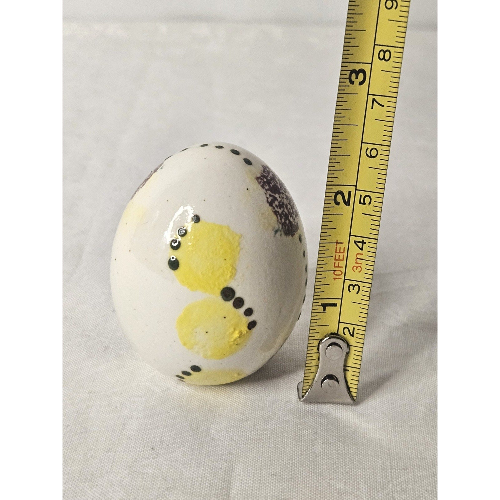 Vintage Painted Ceramic Eggs 2” Tall CCCC Colonial Candle Company 4 PC Set