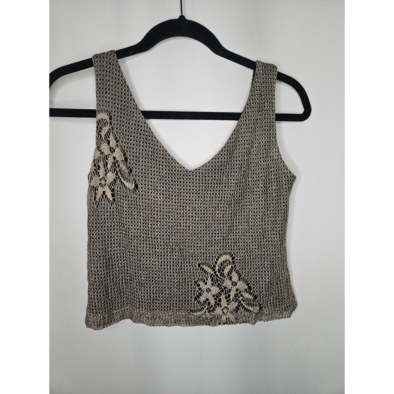 Jeffrey & Dara Evening By Tom Barra Size 4P Gold Embellished Womens Layered Tank