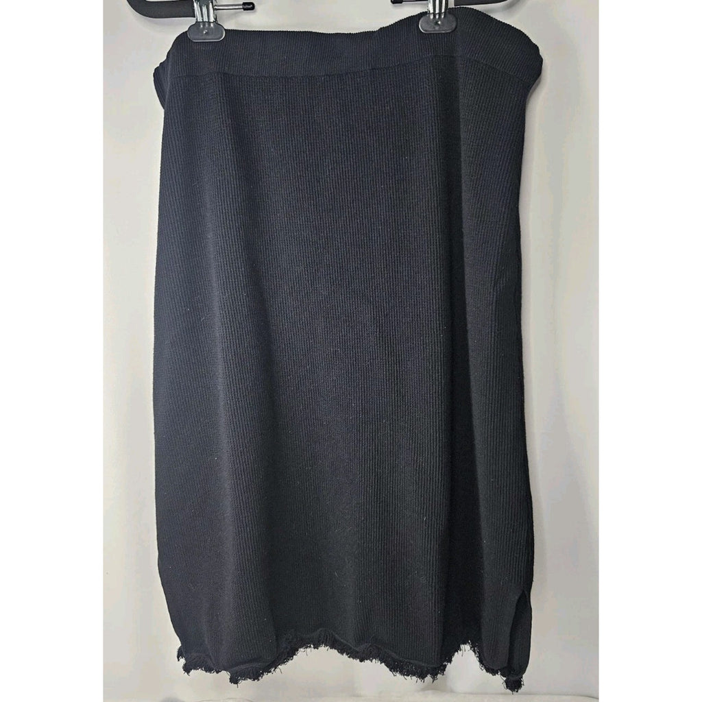 Alfani Distressed Knit Pencil Midi Skirt Plus Size XXL Black Skirt