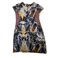 RACHEL ROY Collection Multicolored Patch Pattern Silk V Neck Sheath Dress Sz 8
