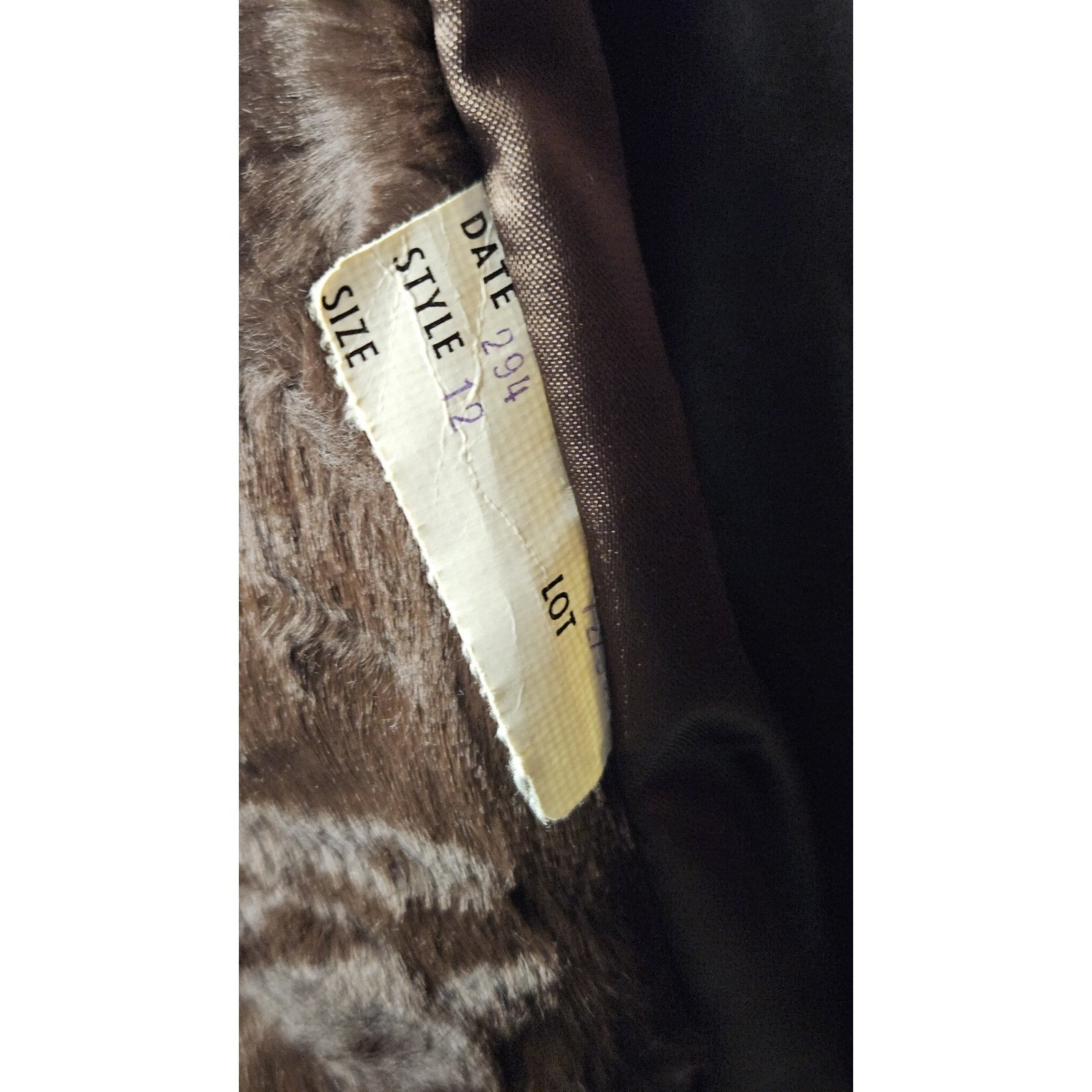 Vintage Union Made Faux Fur Coat Chocolate Brown Mod Full Length Size Small Glam