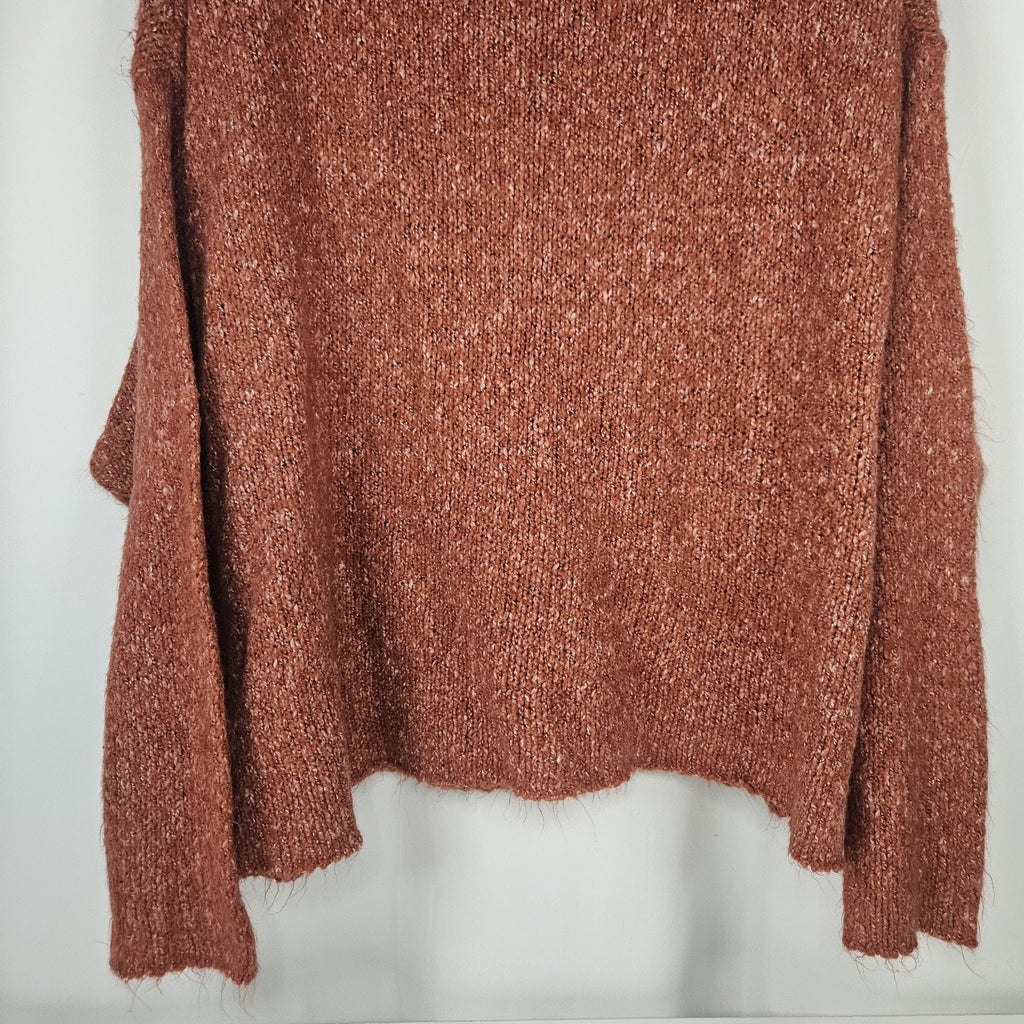 Cowl Neck Oversized Crop Sweater Kori Size M/L Scarlet Flame, Burnt Orange