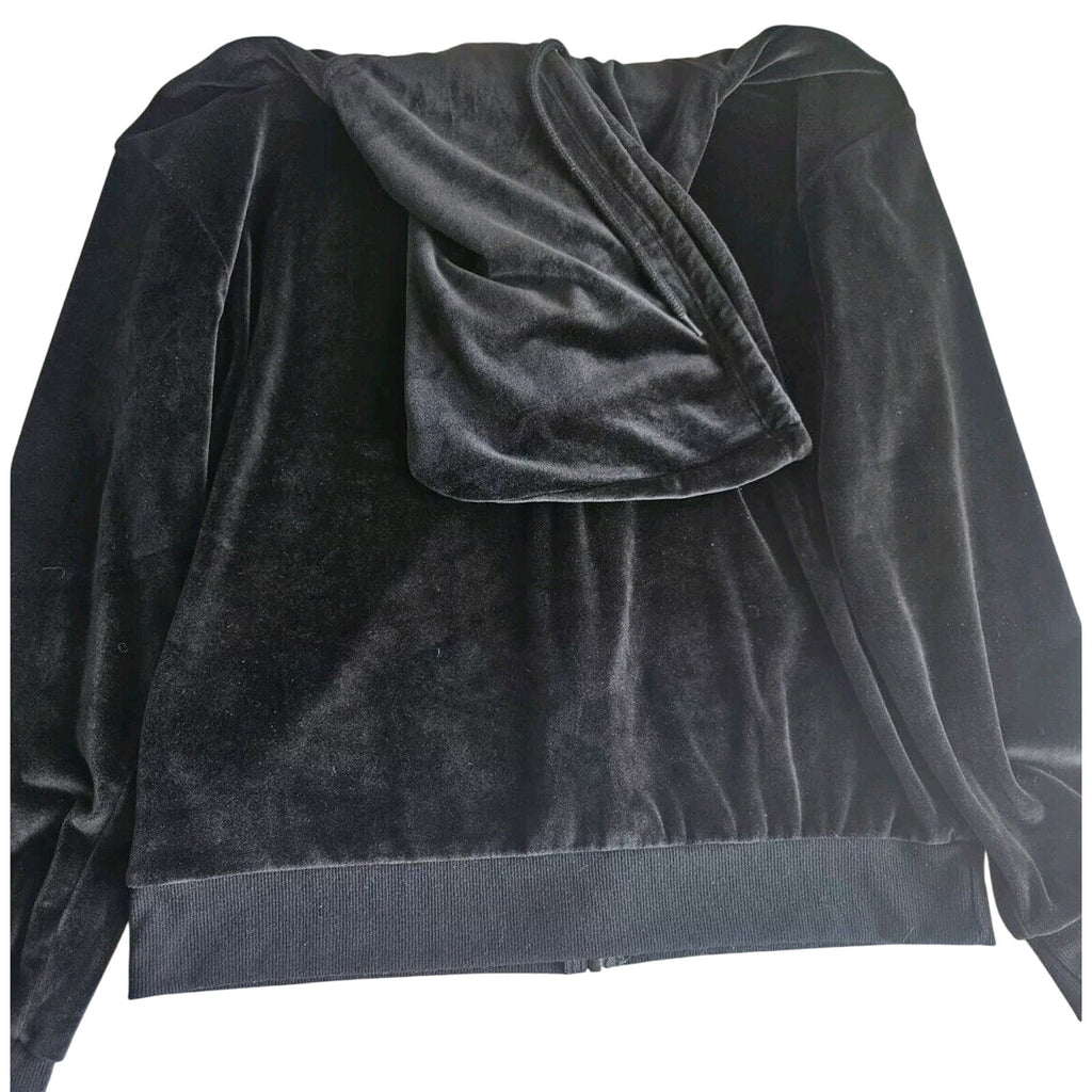 NBA Chicago Bulls Team Black Velour Track Jacket size Womens Med Black NWOT