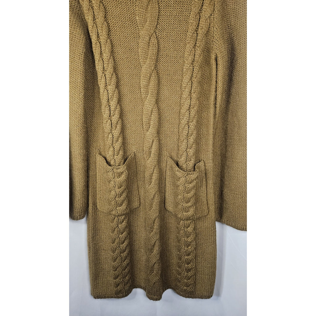 Uniqlo x JW Anderson Tan Sweater Dress Small Chunky Knit Sweater Midi Dress