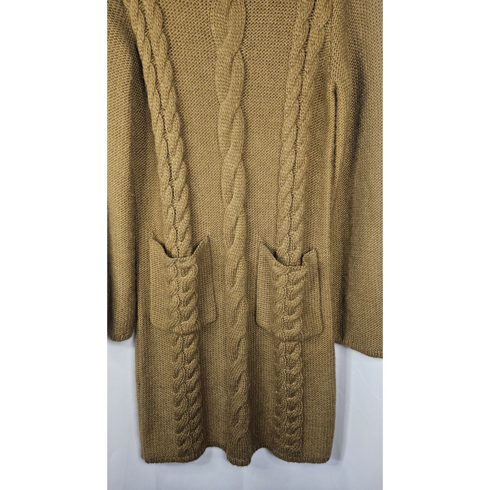 Uniqlo x JW Anderson Tan Sweater Dress Small Chunky Knit Sweater Midi Dress