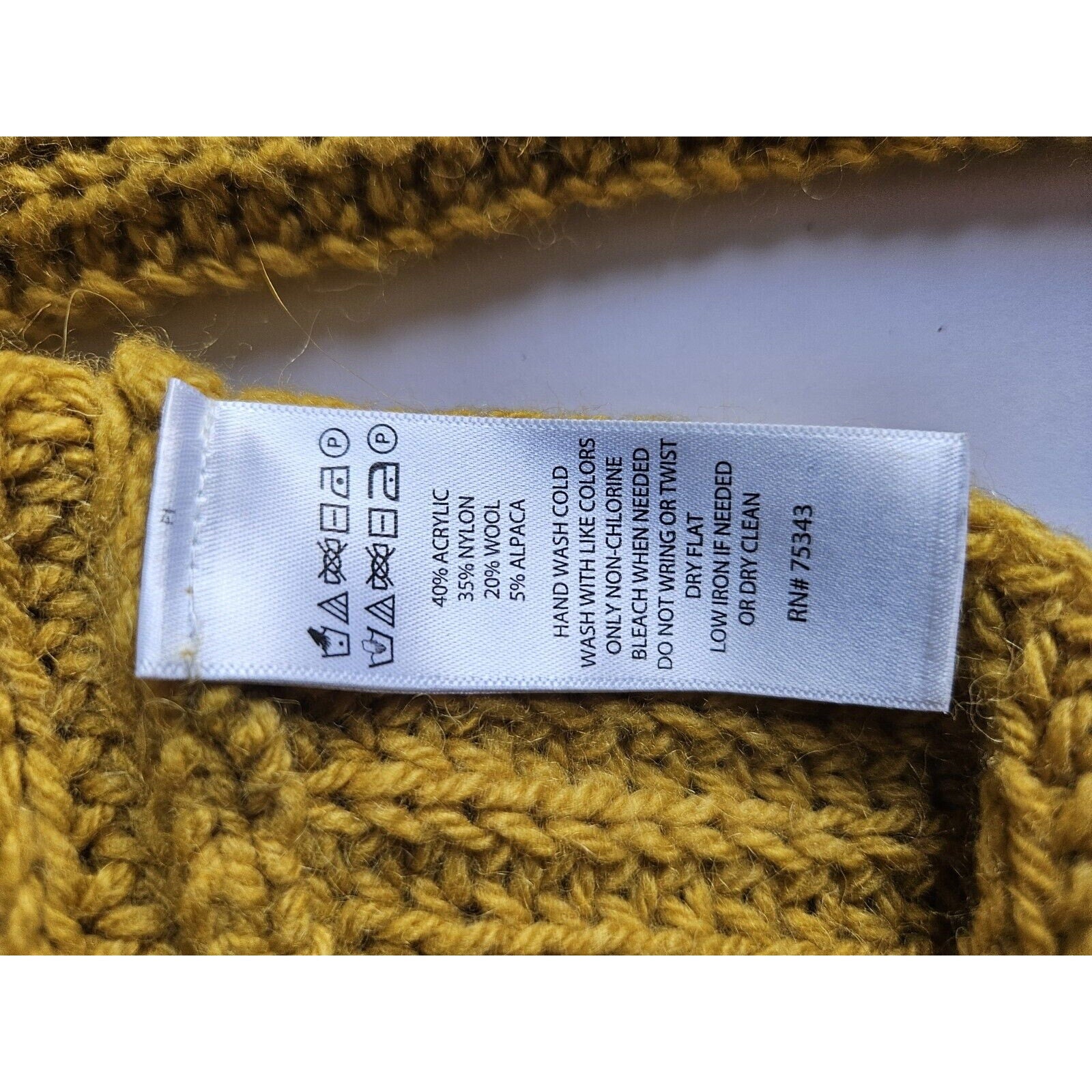 Ruby Moon Chunky Knit Open Back Wool Alpaca Sweater Sz MED Marigold/Mustard