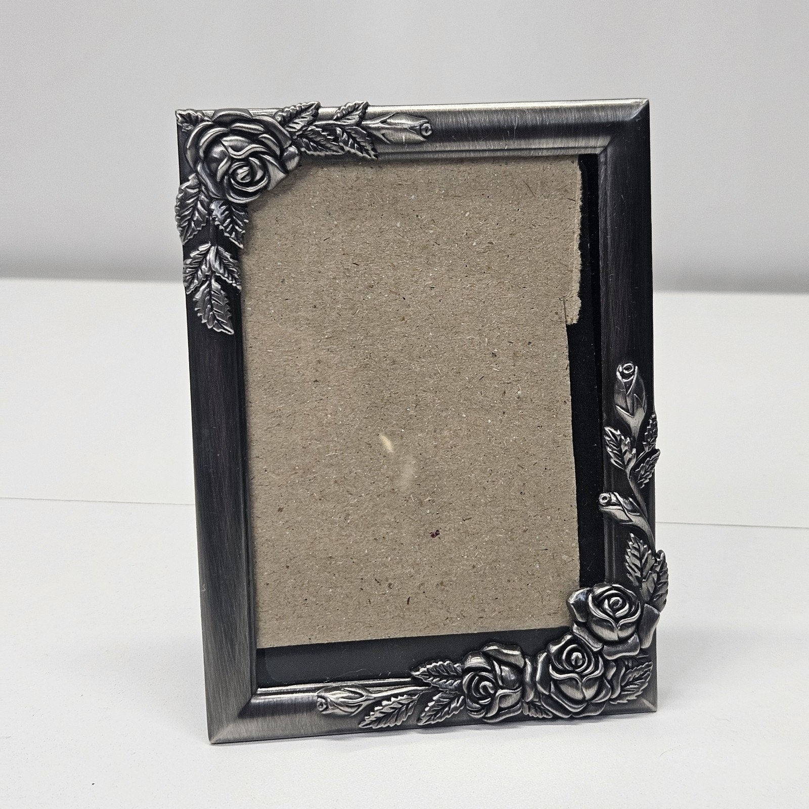 Vtg 90s Metal Picture Frame 6 x 4 Flowers Rose Boho Chic Fairy Cottage