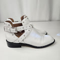 Halogen Nordstrom HAILEY Studded Leather Ankle Boots White Womens US Size 8.5 M