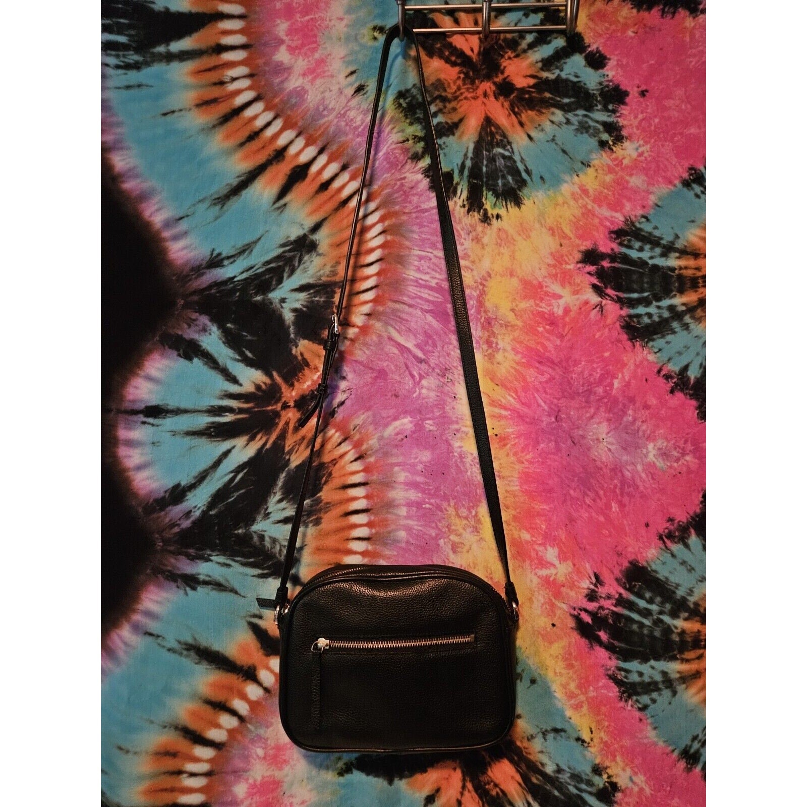 Nordstrom Classic Pebbled Faux Leather Black Crossbody Purse