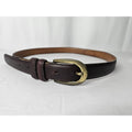 Perry Ellis Texture Italian Cowhide Leather Gold Buckle Belt Large 37" Burgundy