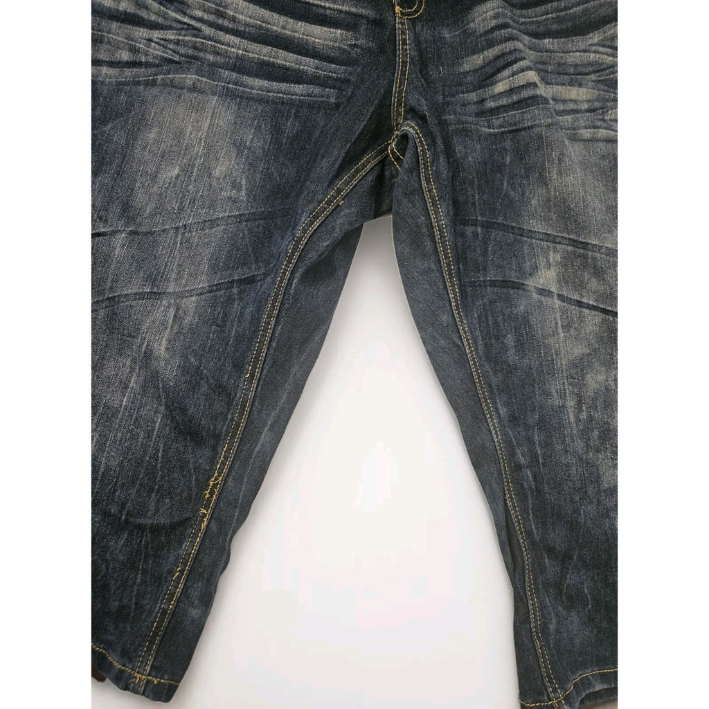 Vintage Coogi Jeans Womens 24W Crop Jean Embroidered Distressed Dark Wash Denim
