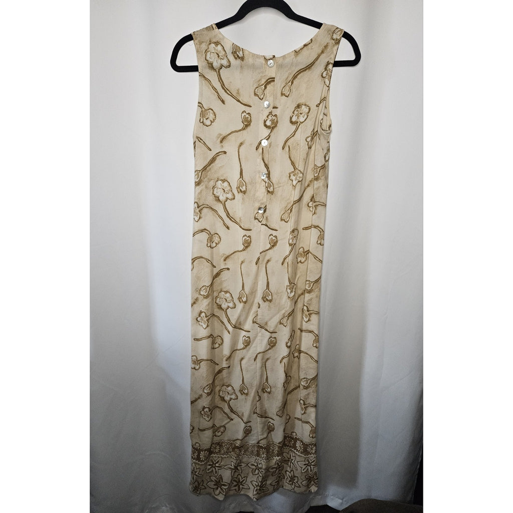 Vintag OutFit JPR Maxi Dress Womens Long Embroidered Detail Side Slit Medium