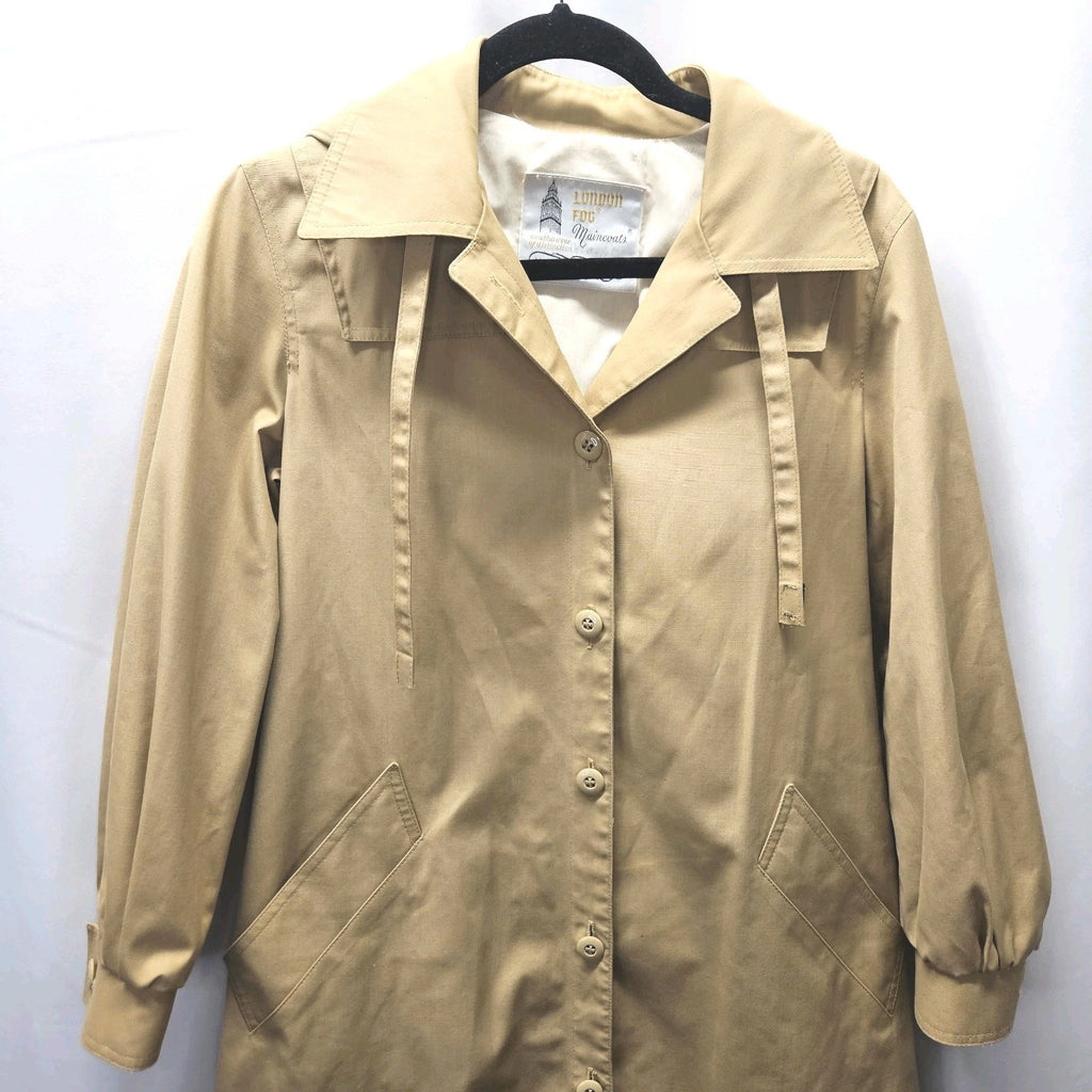 LONDON FOG 70s 80s Vintage Women's Khaki Long Trench Coat 8P Biggs Preppy Retro