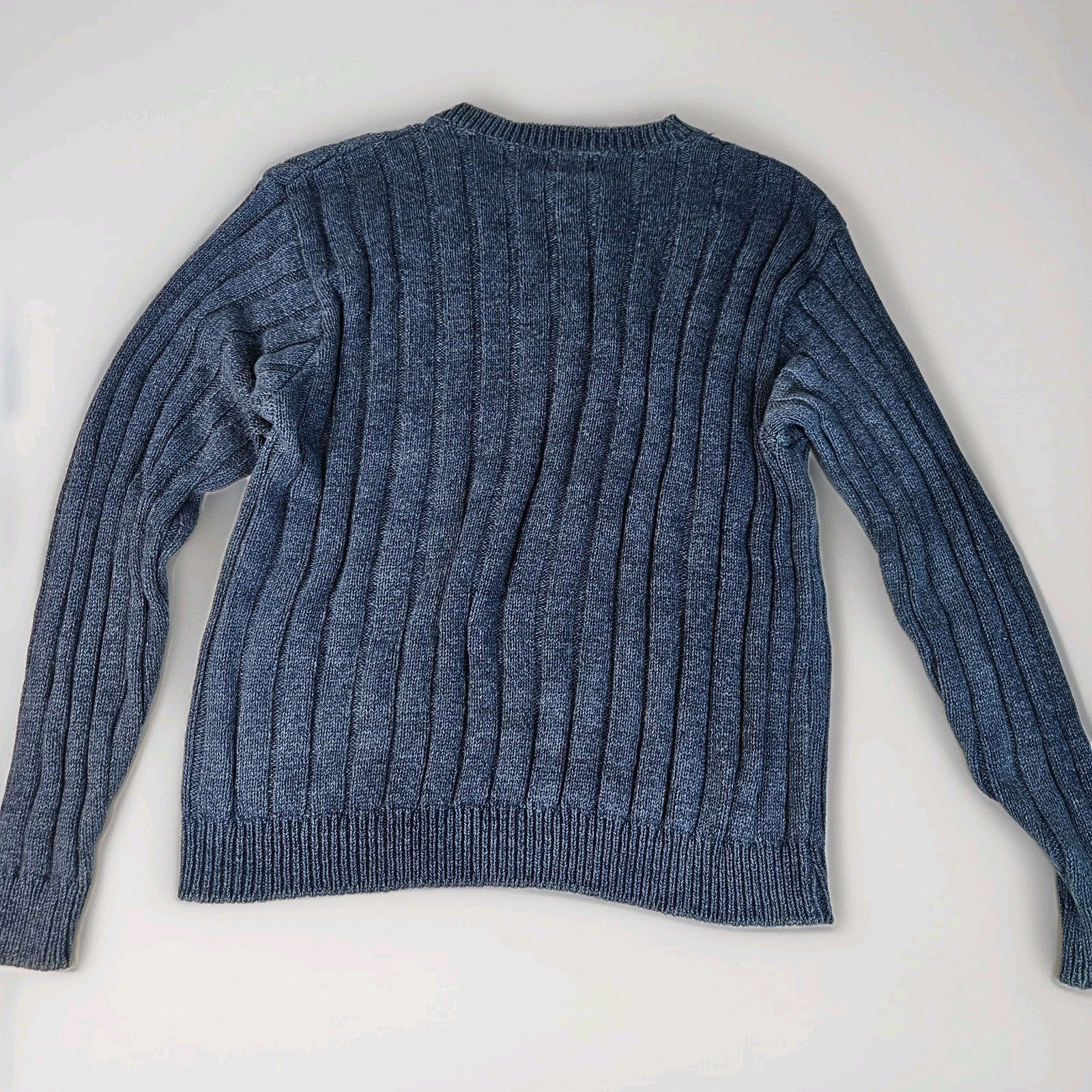 VTG I'm a Plum Navy Blue Cable Knit Fisherman Sweater Size Med Made in Minnesota