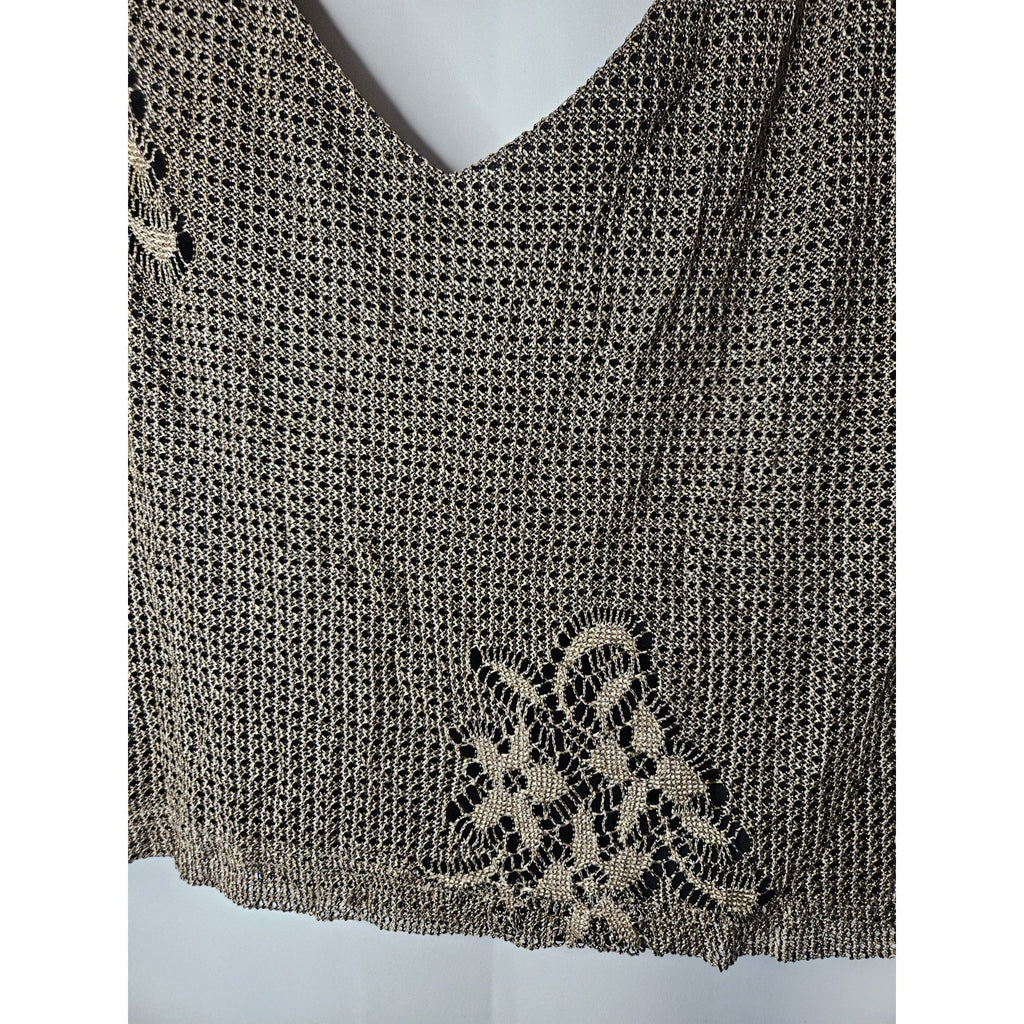Jeffrey & Dara Evening By Tom Barra Size 4P Gold Embellished Womens Layered Tank
