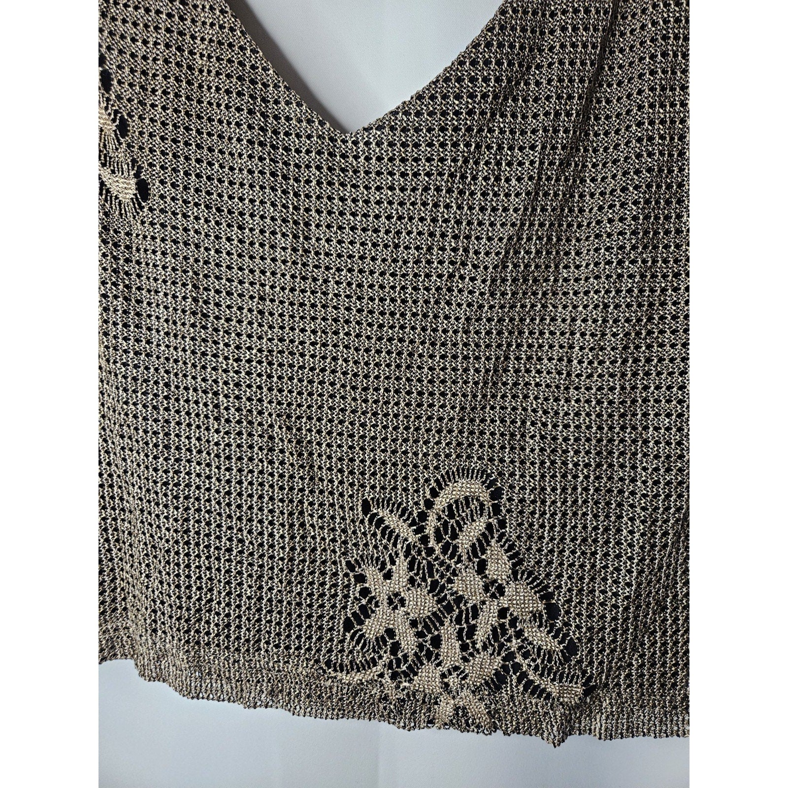 Jeffrey & Dara Evening By Tom Barra Size 4P Gold Embellished Womens Layered Tank