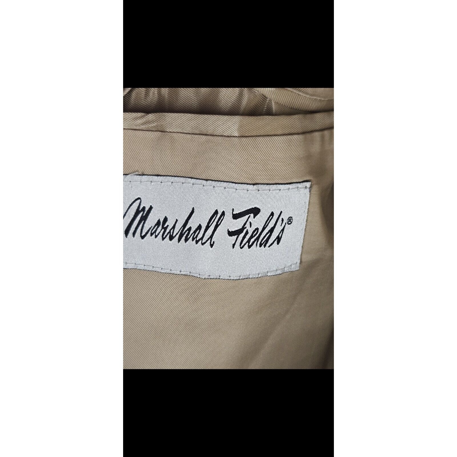 Vintage 90s Marshall Fields Tan Silk & 100% Wool Blazer Suit Jacket 3XL 48L