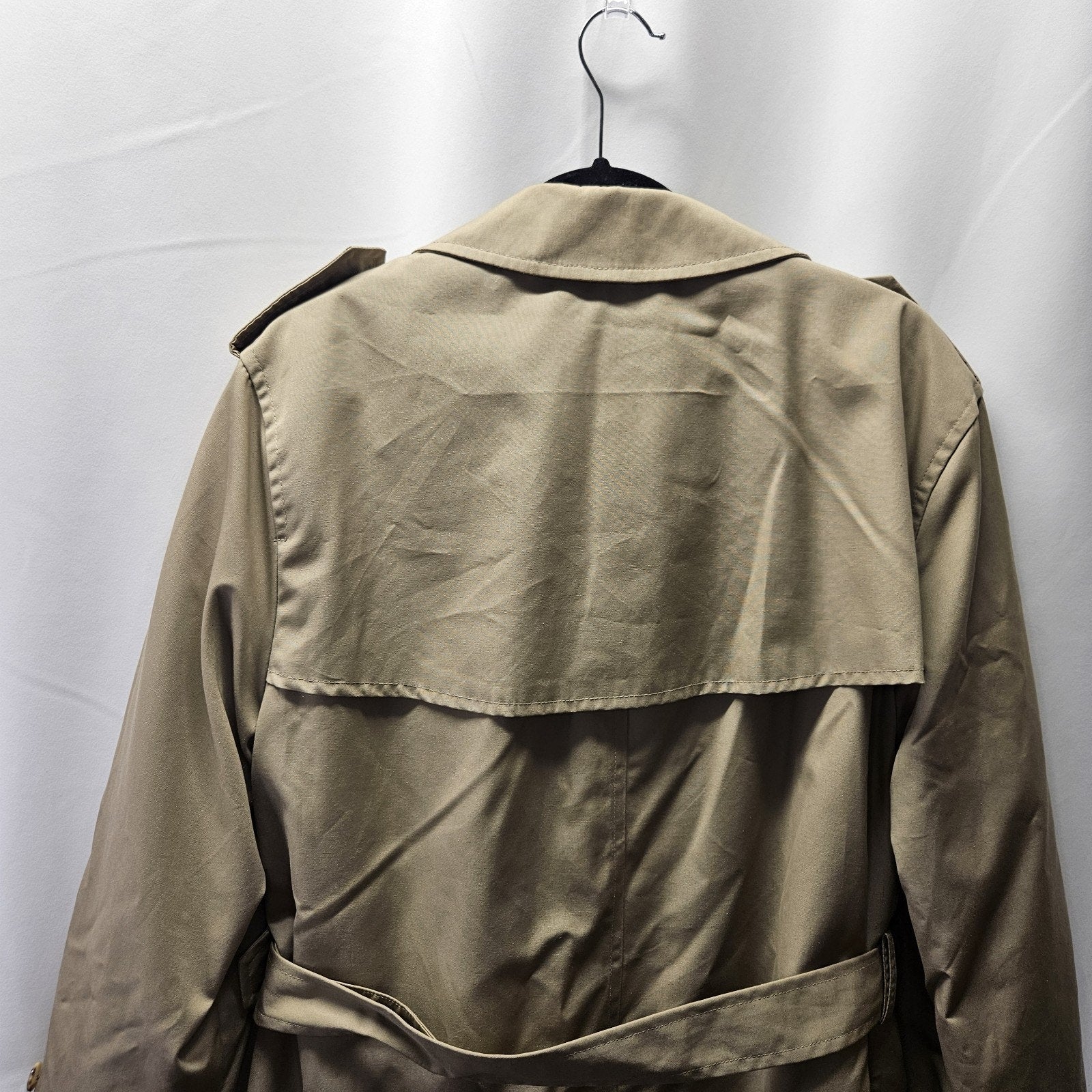 Vtg Woodmere Men Size 44 Beige Long Sleeve Removable Lined Belted Trench Coat