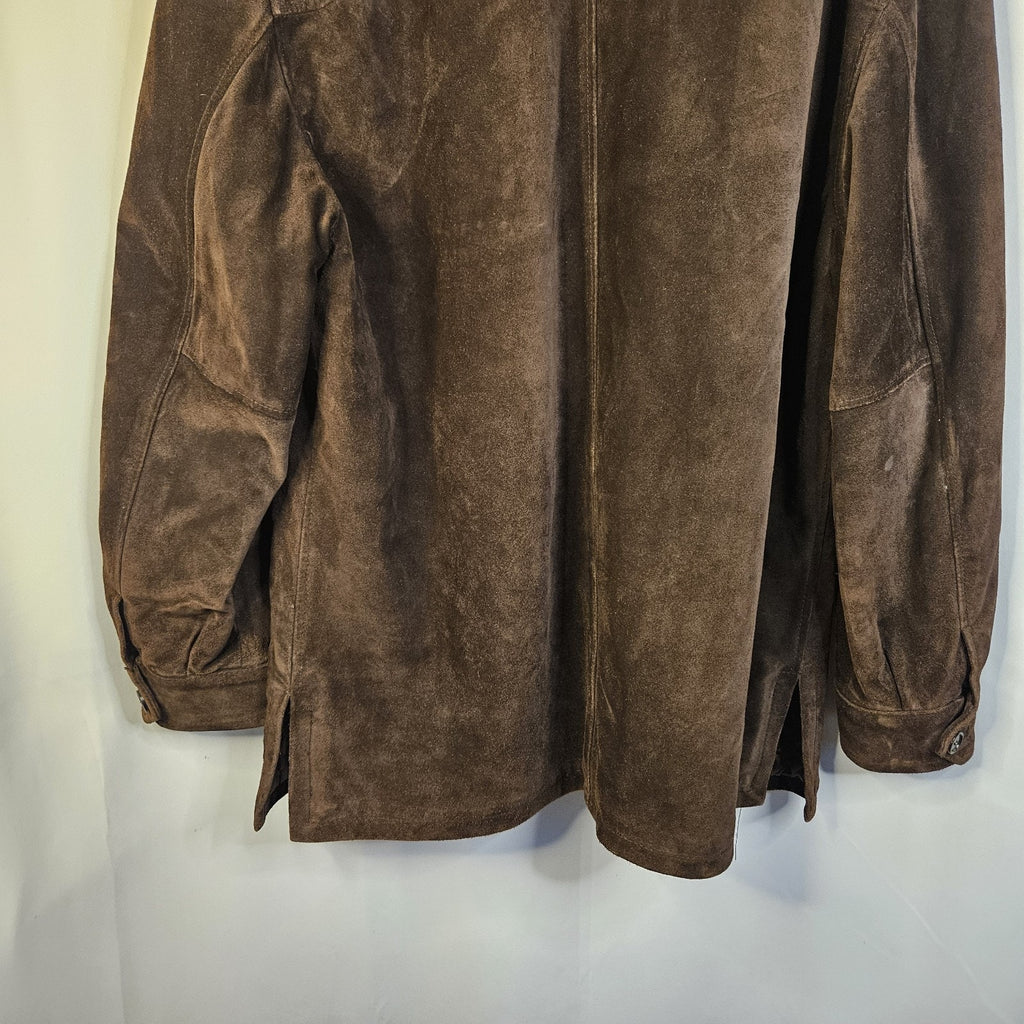VTG Mens Metropolitan View Heavyweight Suede Jacket Car Coat 54 2XL Italy Made