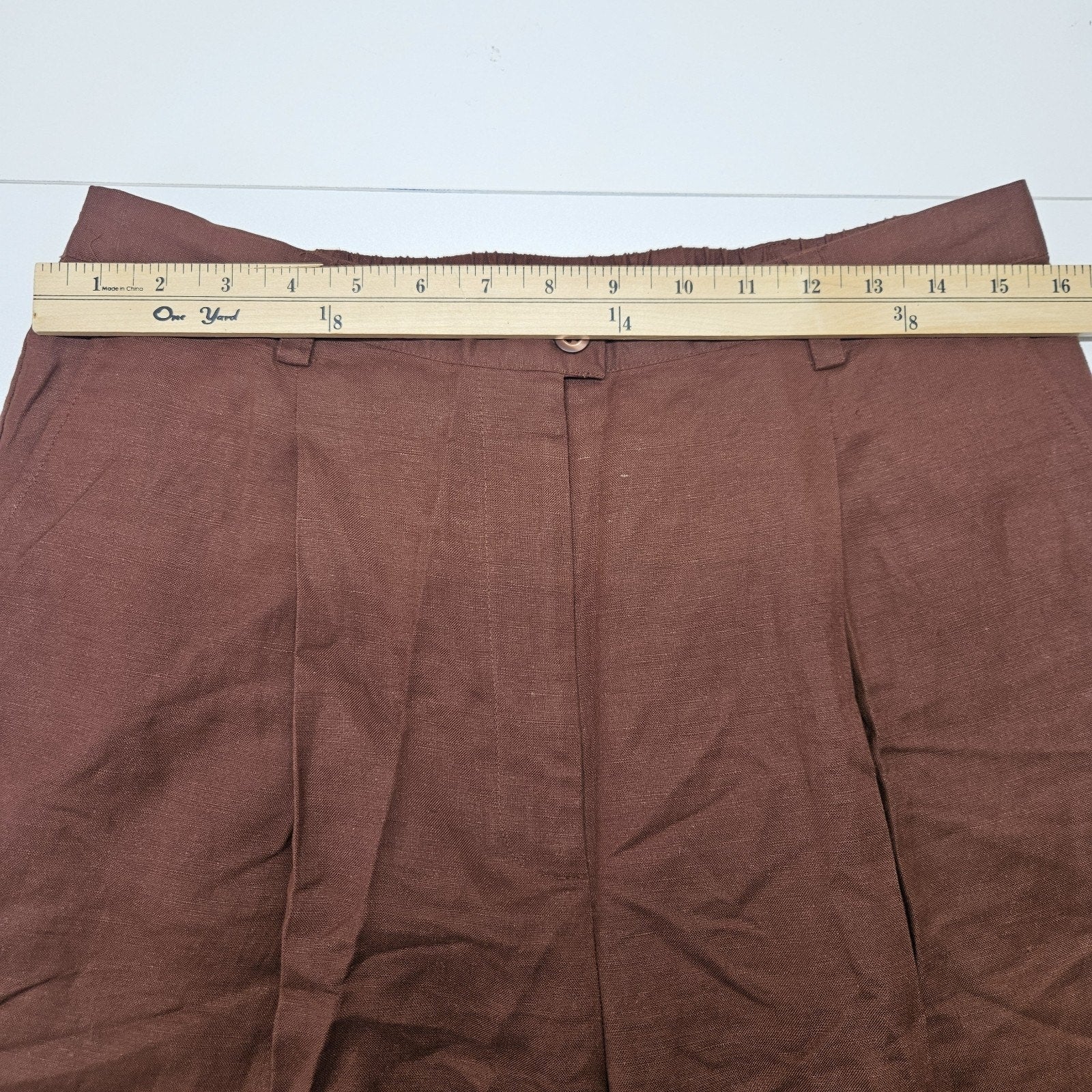 Vtg JG Hook Plus Size 16W Linen Blend Pants Lightweight Brown Slacks Minimalist