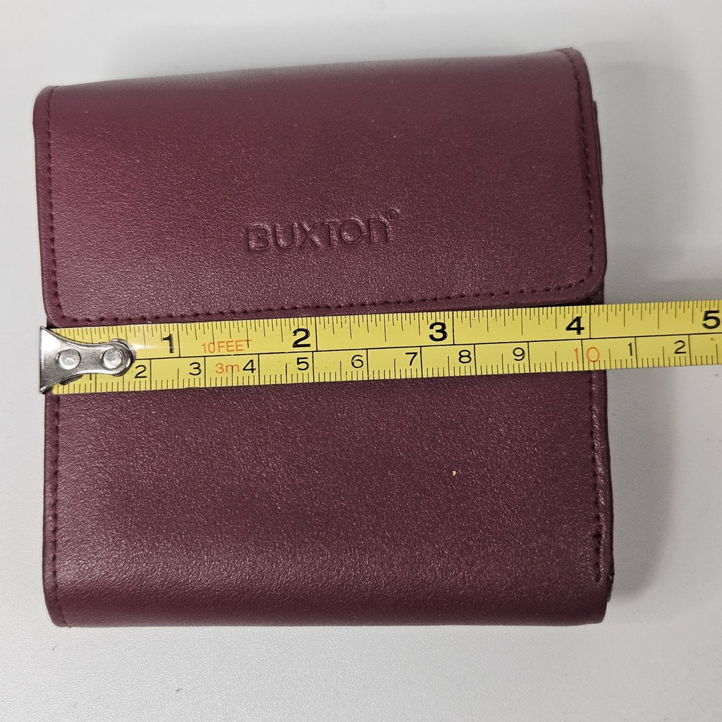Vtg. BUXTON Red Wallet Accordion Multi Credit Card Coin Purse Snap Wallet