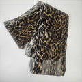 Vintage Semi Sheer Scarf 62” Long Textured Leopard Print Chiffon Made In USA