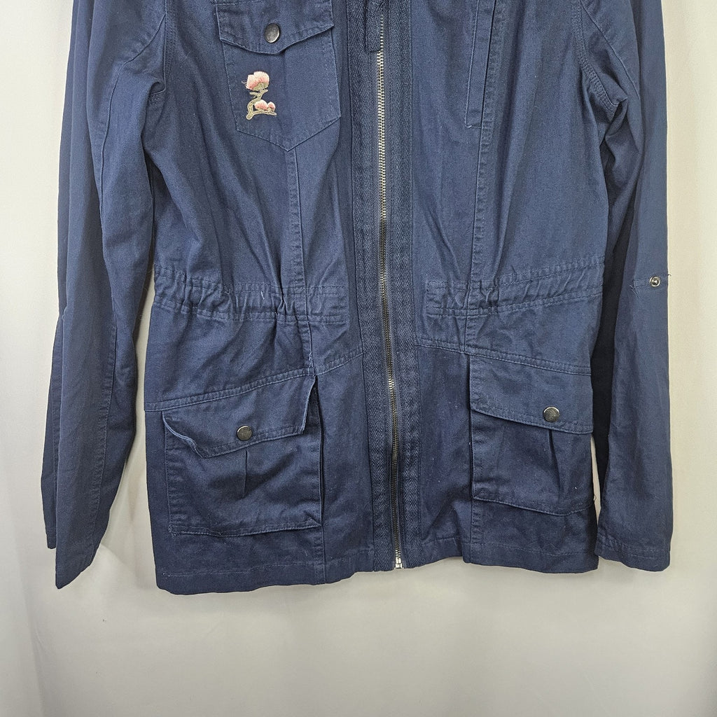 Ashley By 26 International Jacket Womens Medium Blue Utility Downtown Collection