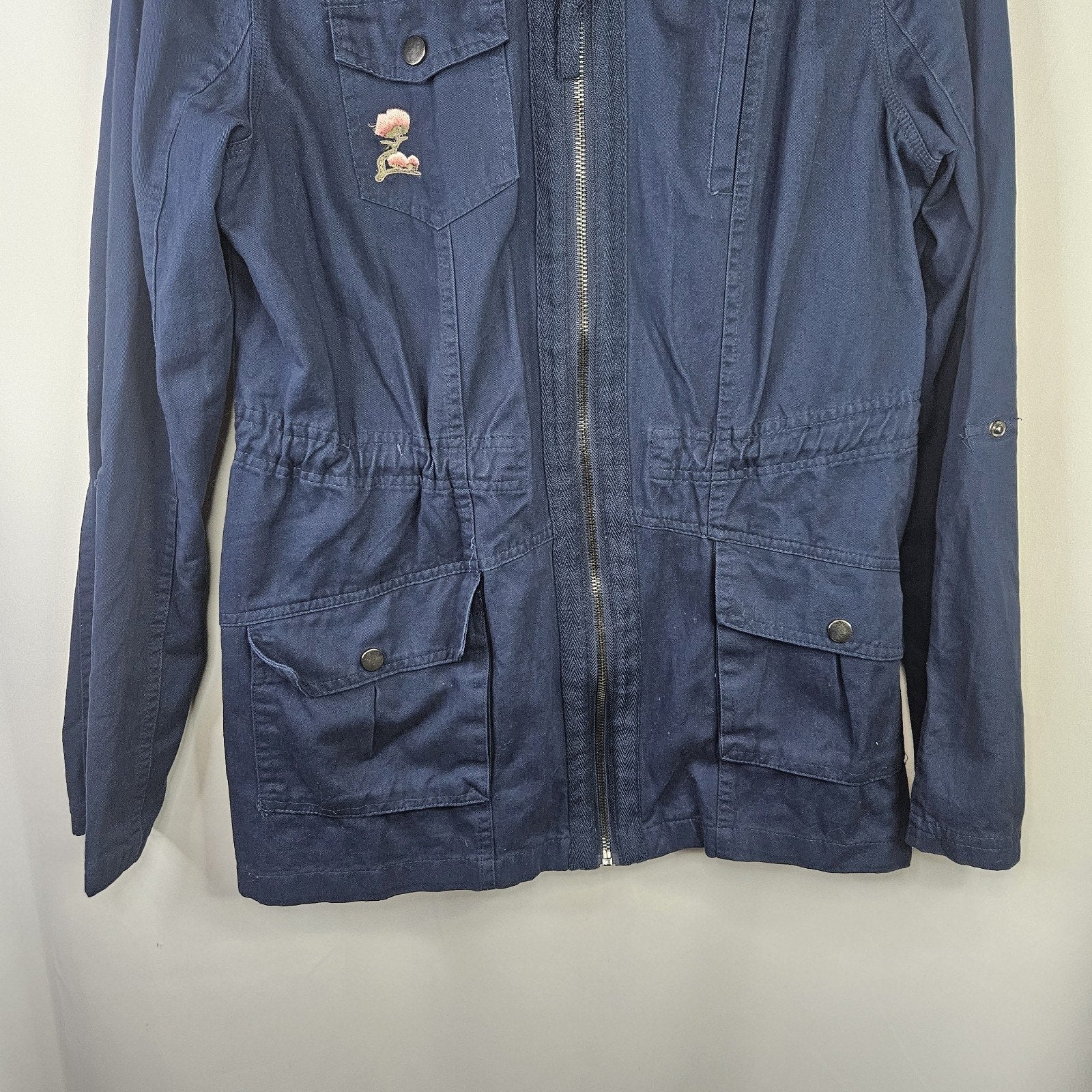 Ashley By 26 International Jacket Womens Medium Blue Utility Downtown Collection