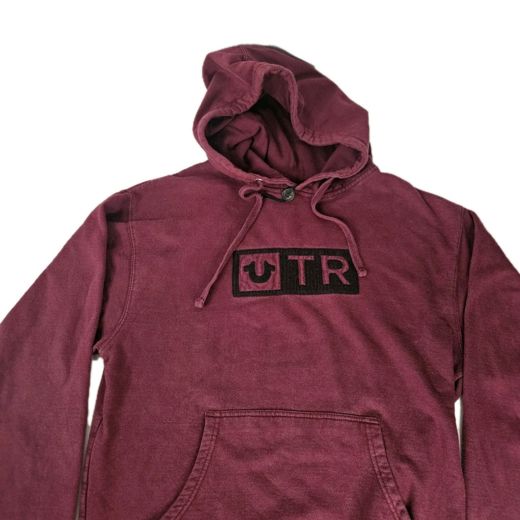 True Religion Men's Embroidered TR Box Logo Pullover Hoodie Sweatshirt Medium